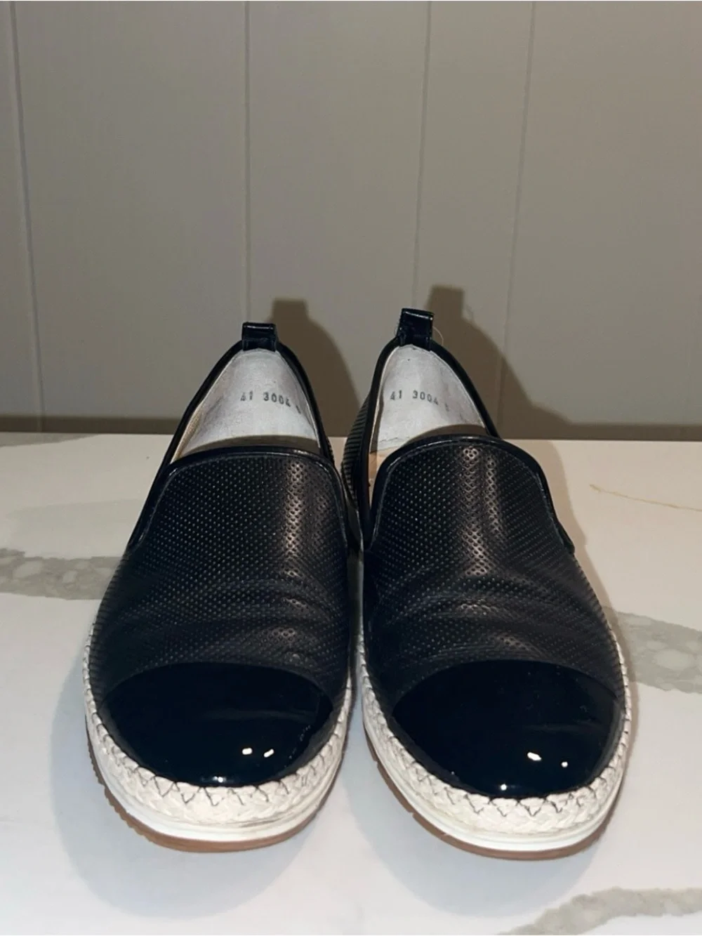 PAUL GREEN Black Women's Slip-On Espadrille Loafers